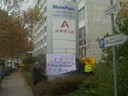 Transparentaktion am 21.10.14 bei Areva in Offenbach