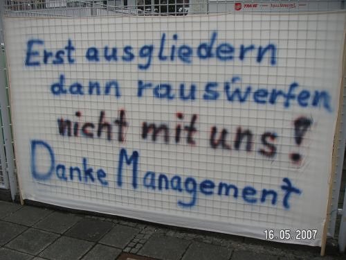 Plakat Ausgliedern-Rauswerfen