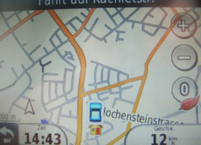 Kartenausschnitt in einem Navigationssystem