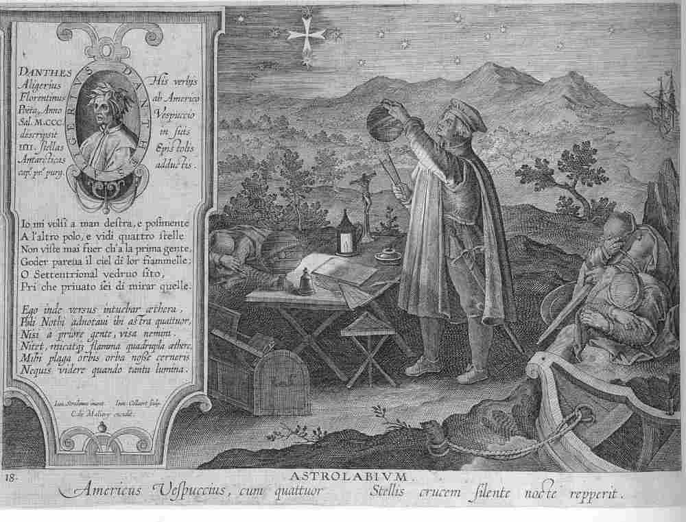 Europa in alten Karten, Herzog August Bibliothek Wolfenbüttel 2006: Vespucci mit Astrolab