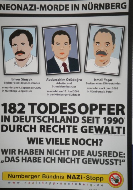 Plakat der Nürnberger Bündnis Nazistopp zur Ausstellung