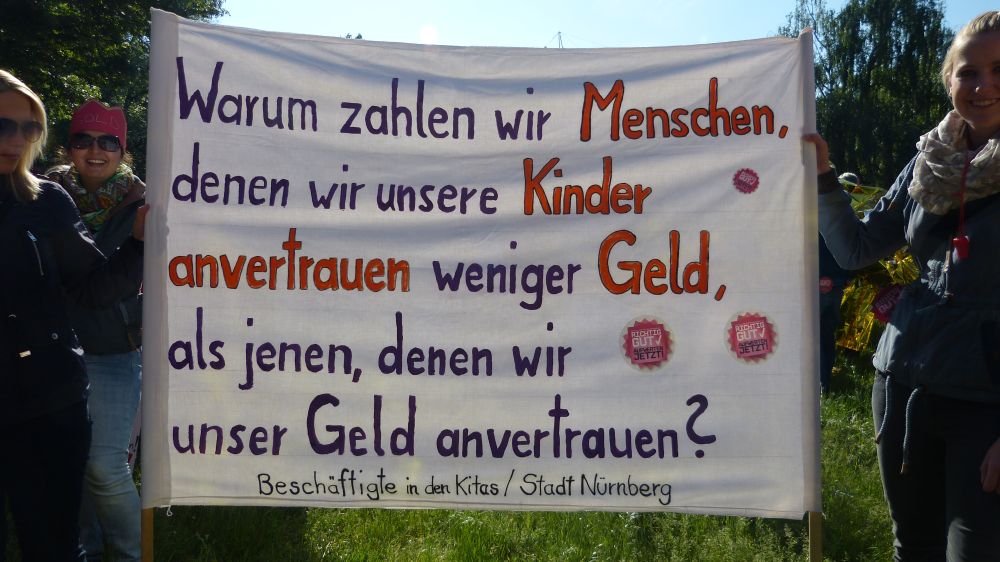 Erzieherinnenstreik 10.5.2015 Plakat Kinderwert