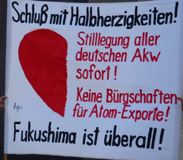 Demo Plakat für das Abschalten aller AKW