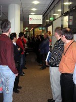 Spalier vor Alcatel-Lucent's Wirtschaftsausschuss in Nürnberg