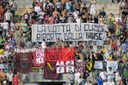 Spruchband im Fussballstadion Spruchband im Fussballstadion