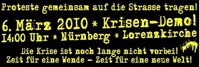 Krisendemo Nürnberg 6. März 2010
